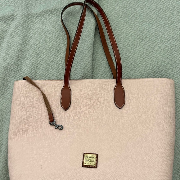 Dooney & Bourke Blush and Brown Tote Bag - Picture 1 of 5